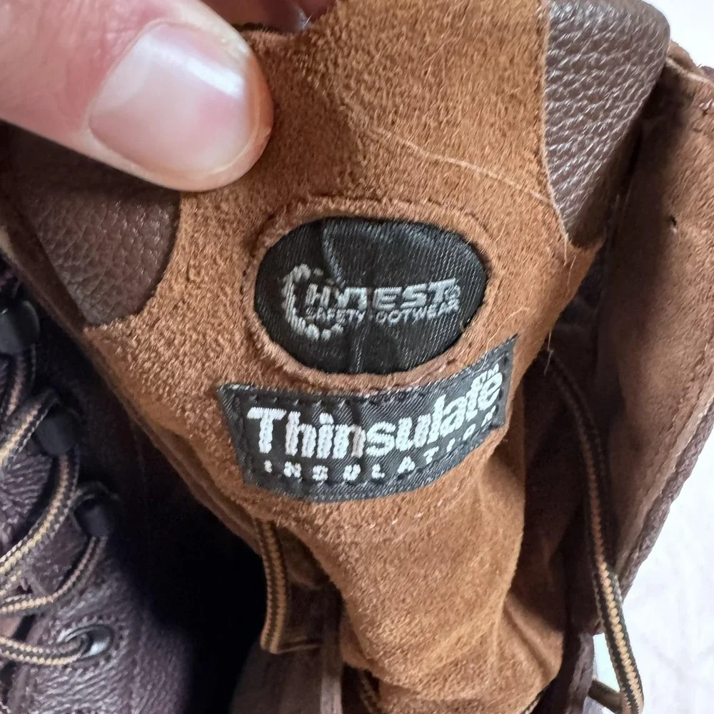 HyTest Work‎ Boots Mens Size 8.5 Brown Waterproof Insulated Safety ContourMet